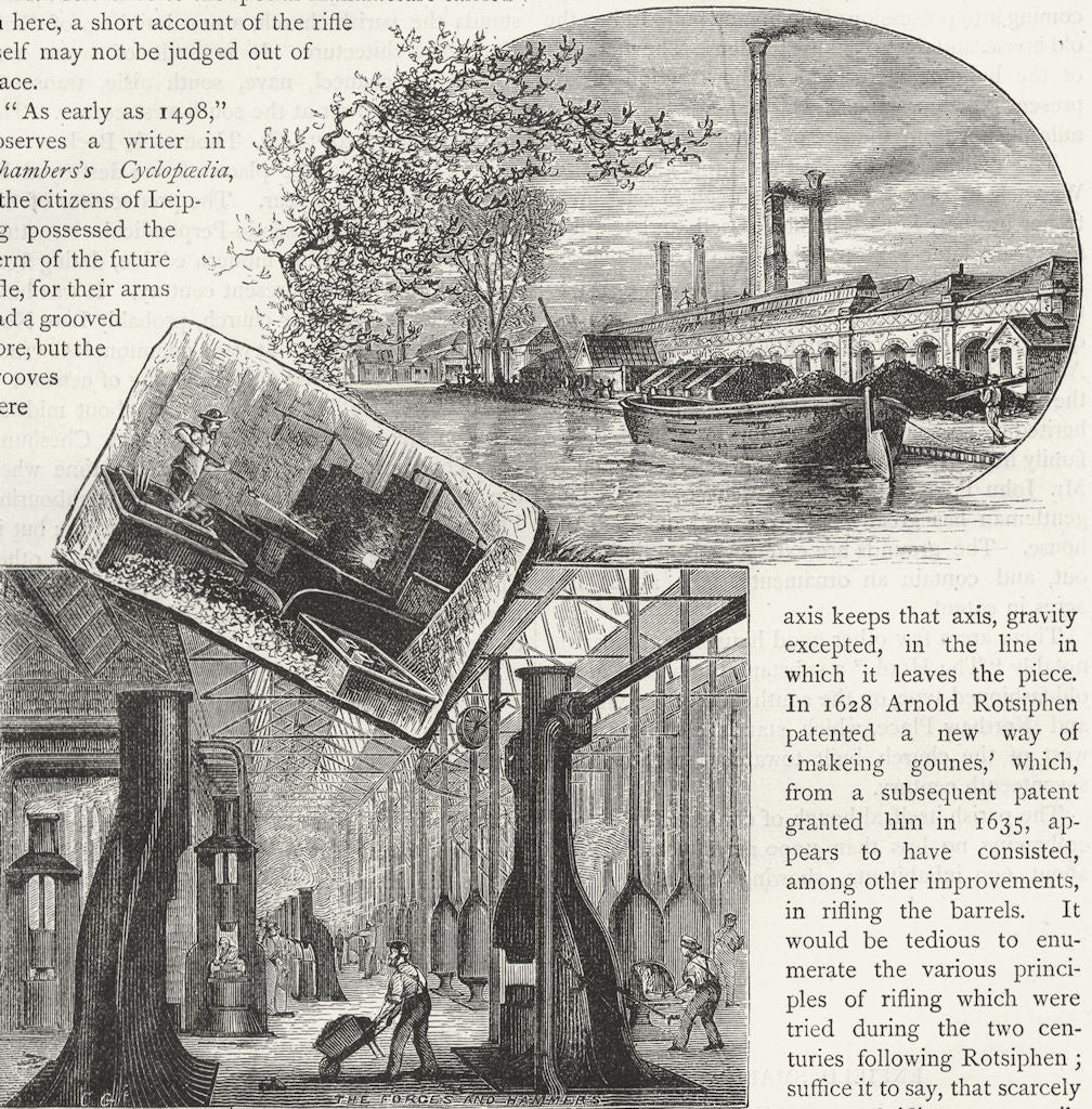 ENFIELD. Enfield Small Arms Factory. Middlesex 1888 old antique print picture